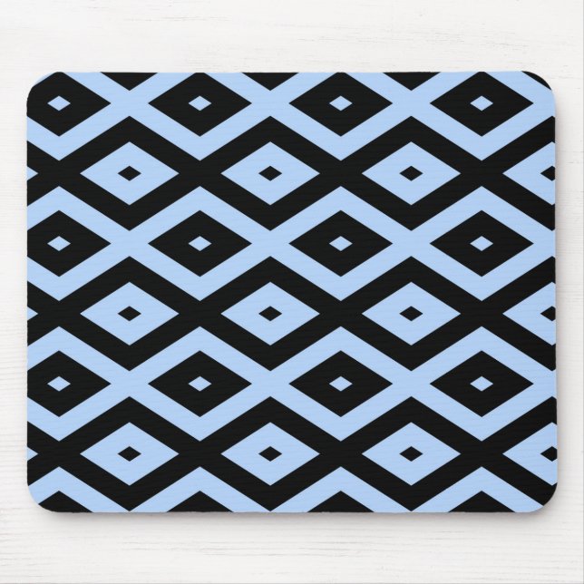 Pale blue and black diamond pattern mouse pad (Front)