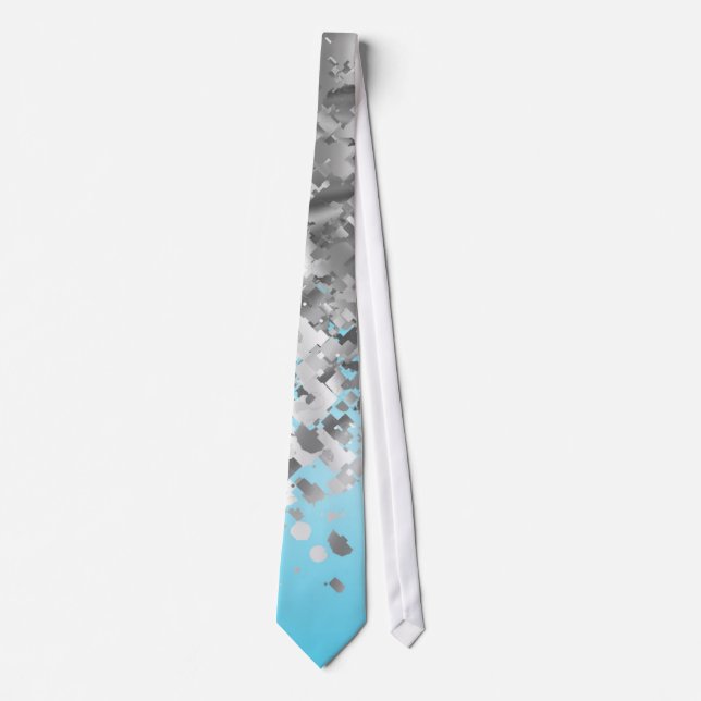 Pale blue and faux glitter neck tie (Front)
