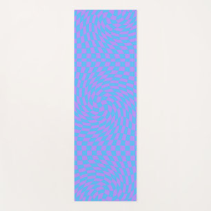 Pale-Blue and Lavender checkered pattern Yoga Mat