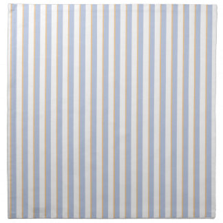 Pale Blue and Orange Stripes Cloth Napkins