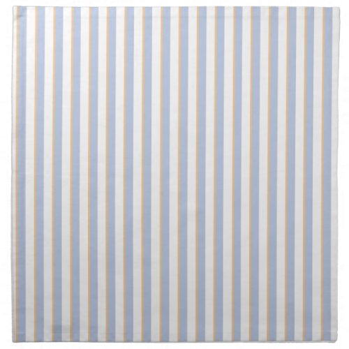 Pale Blue and Orange Stripes Cloth Napkins