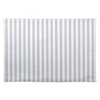 Pale Blue and Orange Stripes Cloth Placemat