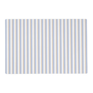 Pale Blue and Orange Stripes Laminated Placemat