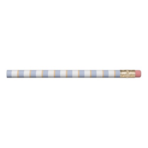 Pale Blue and Orange Stripes Pencil