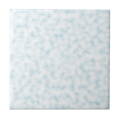 Pale Blue and White Abstract Clouds Pattern Ceramic Tile