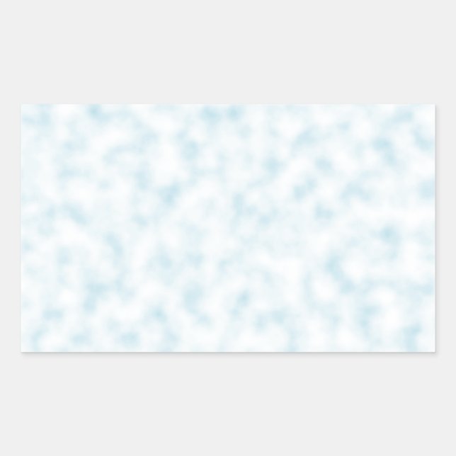 Pale Blue and White Abstract Clouds Pattern Rectangular Sticker (Front)