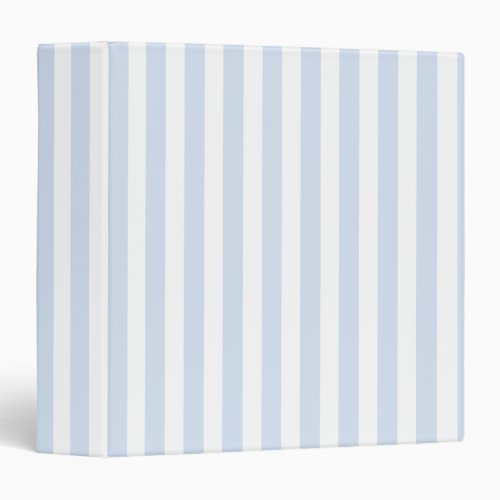 Pale blue and white candy stripes 3 ring binder