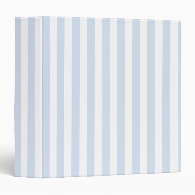 Pale blue and white candy stripes 3 ring binder (Front/Spine)