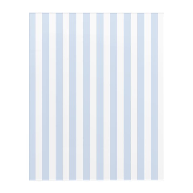 Pale blue and white candy stripes acrylic print (Front)