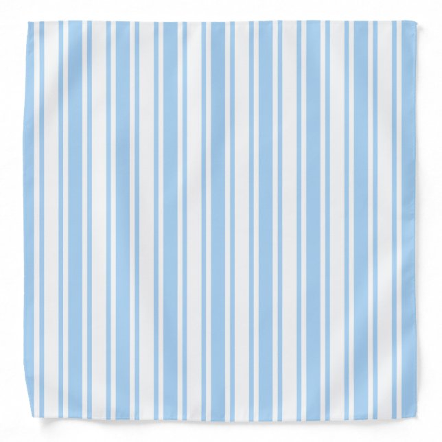 Pale blue and white candy stripes bandana (Front)