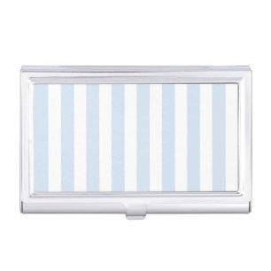 Pale blue and white candy stripes business card case