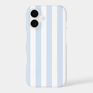 Pale blue and white candy stripes iPhone 17 case