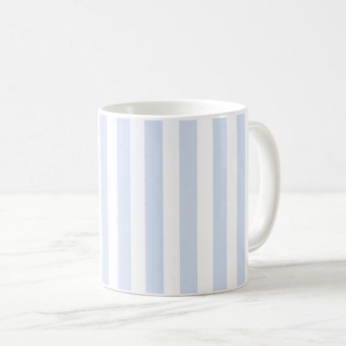 Pale blue and white candy stripes coffee mug