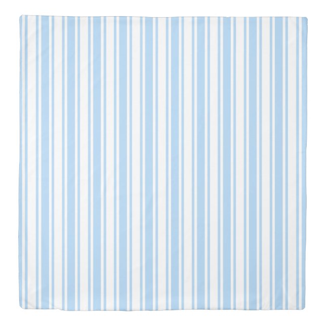 Pale blue and white candy stripes duvet cover (Front)