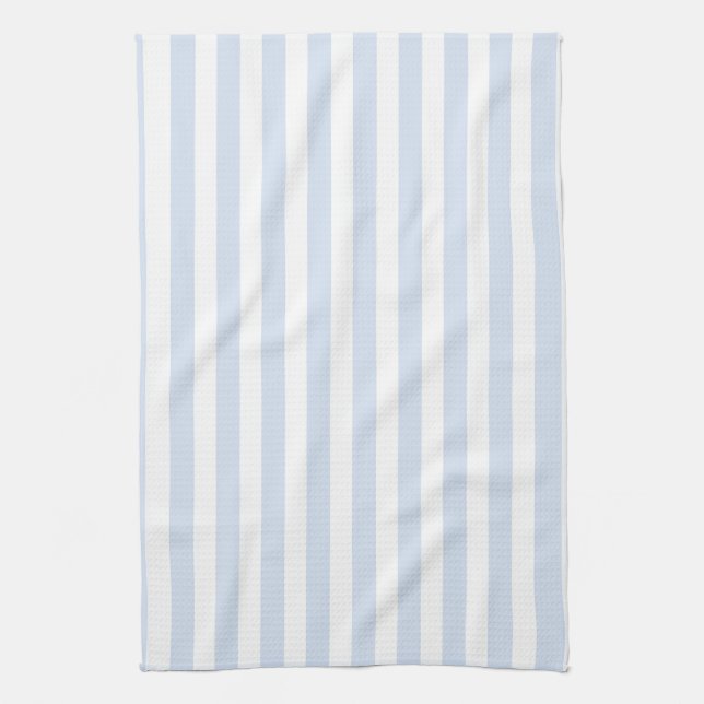 Pale blue and white candy stripes kitchen towel (Vertical)