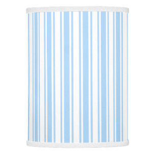 Pale blue and white candy stripes lamp shade