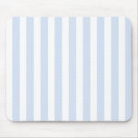 Pale blue and white candy stripes mouse pad