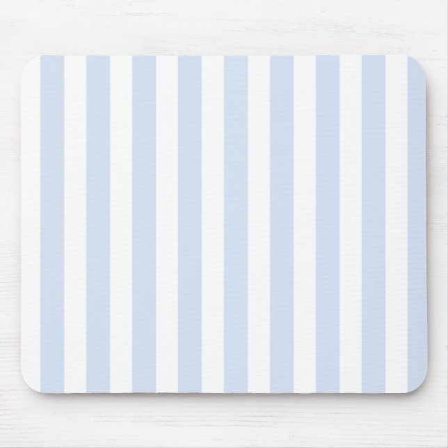 Pale blue and white candy stripes mouse pad (Front)