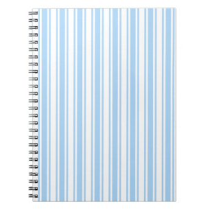 Pale blue and white candy stripes notebook