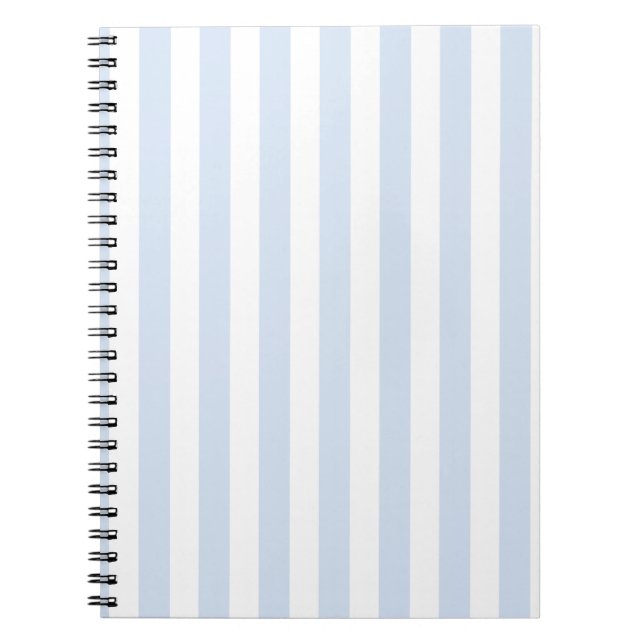 Pale blue and white candy stripes notebook (Front)