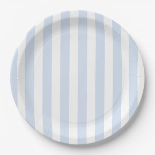 Blanc - White Striped Premium Large Paper Plates