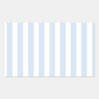 Pale blue and white candy stripes rectangular sticker