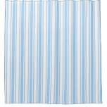 Pale blue and white candy stripes shower curtain