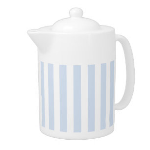Pale blue and white candy stripes teapot