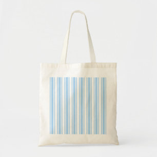 Pale blue and white candy stripes tote bag
