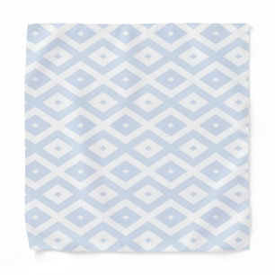 Pale blue and white diamond pattern bandana