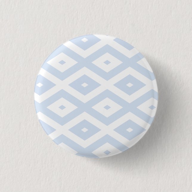 Pale blue and white diamond pattern button (Front)