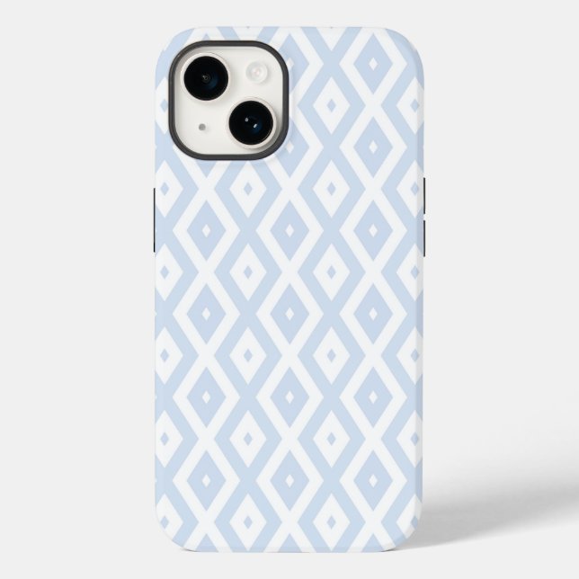 Pale blue and white diamond pattern  Case-Mate iPhone case (Back)