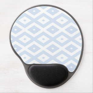 Pale blue and white diamond pattern gel mouse pad