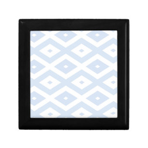 Pale blue and white diamond pattern gift box
