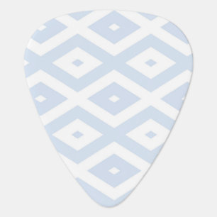 Pale blue and white diamond pattern guitar pick