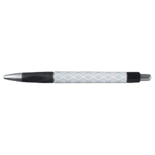 Pale blue and white diamond pattern pen
