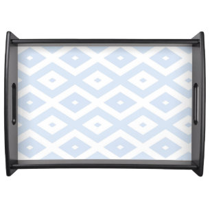 Pale blue and white diamond pattern serving tray