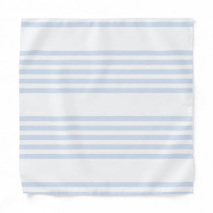 Pale blue and white five stripes pattern bandana
