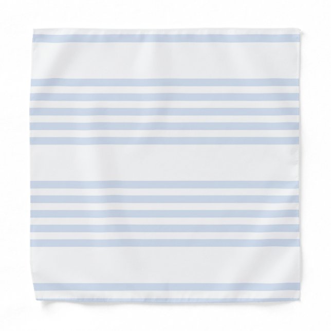 Pale blue and white five stripes pattern bandana (Front)