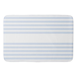 Pale blue and white five stripes pattern bath mat