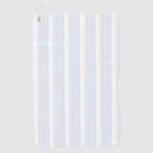 Pale blue and white five stripes pattern golf towel