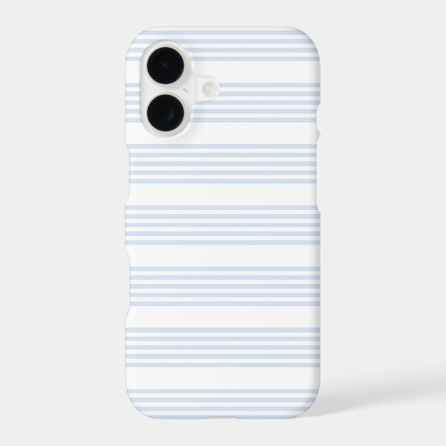 Pale blue and white five stripes pattern iPhone case (Back)