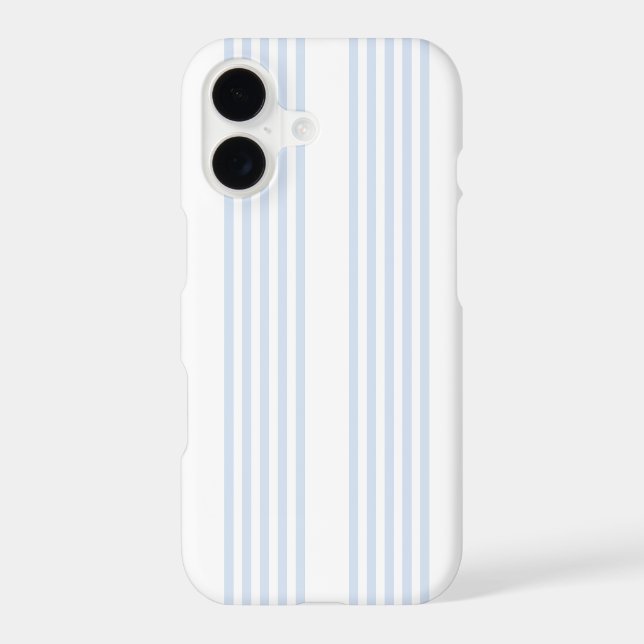 Pale blue and white five stripes pattern iphone case (Back)