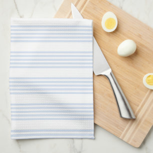 Pale blue and white five stripes pattern kitchen towel