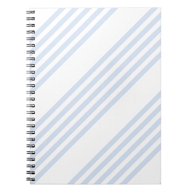 Pale blue and white five stripes pattern notebook (Front)