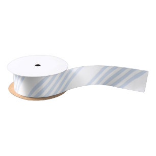 Pale blue and white five stripes pattern satin ribbon