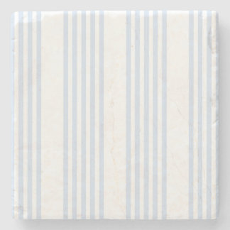 Pale blue and white five stripes pattern stone coaster