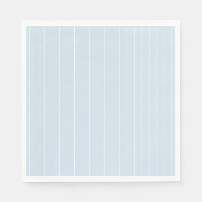 Pale Blue and White Modern Pin Stripe Napkins (Front)