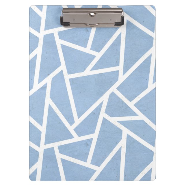 Pale blue and white mosaic pattern clipboard (Front)