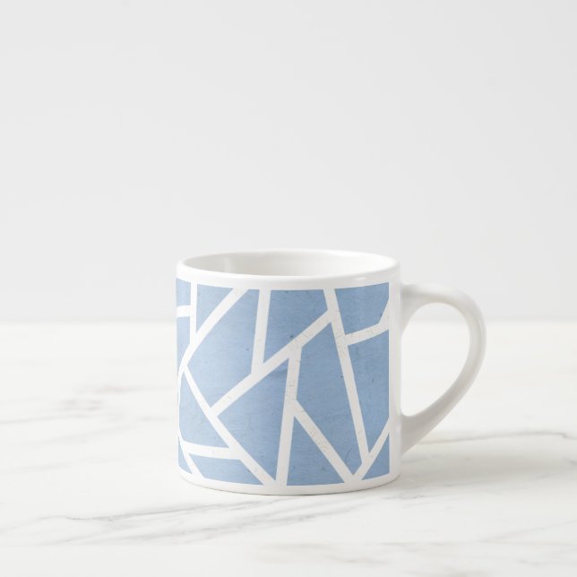 Pale blue and white mosaic pattern espresso cup (Right)